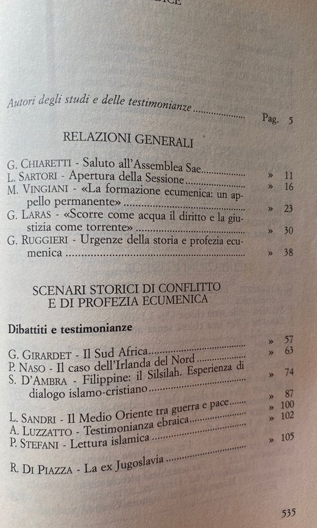 URGENZE DELLA STORIA E PROFEZIA ECUMENICA. ATTI DELLA XXXIII SESSIONE …