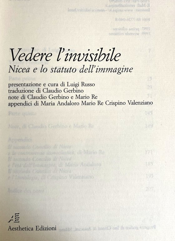 VEDERE L'INVISIBILE. NICEA E LO STATUTO DELL'IMMAGINE