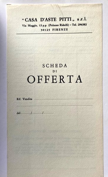 VENDITA ALL'ASTA DI DIPINTI DAL XVI AL XIX SECOLO ED …