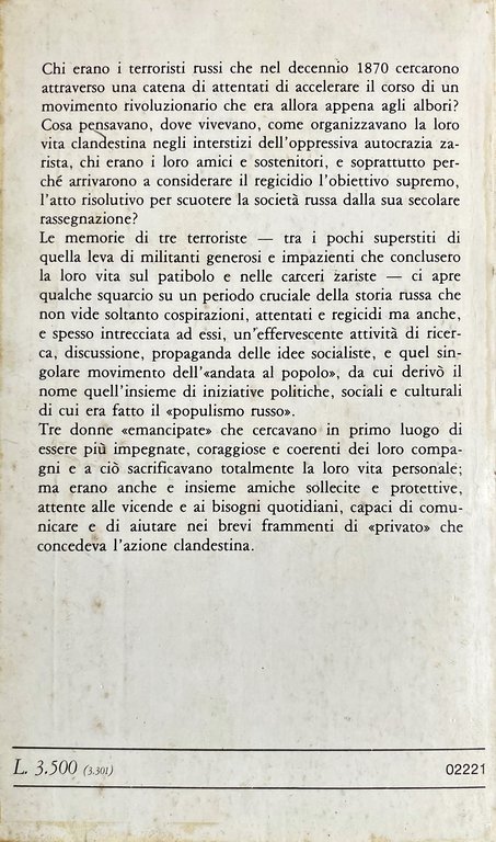 VERA ZASULIC, OLGA LJUBATOVIC, ELIZAVETA KOVALSKAJA: MEMORIE DI DONNE TERRORISTE