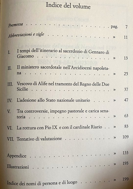 VESCOVO E SENATORE: GENNARO DI GIACOMO DAL REGNO BORBONICO ALL'UNITÀ …