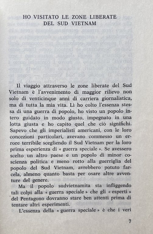 VIAGGIO NELLE ZONE LIBERATE DEL SUD VIETNAM