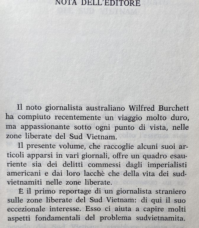 VIAGGIO NELLE ZONE LIBERATE DEL SUD VIETNAM