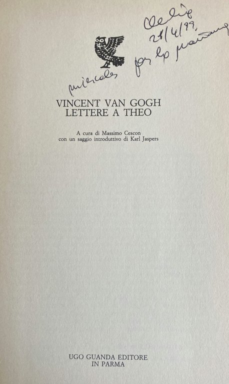 VINCENT VAN GOGH: LETTERE A THEO. A CURA DI MASSIMO …