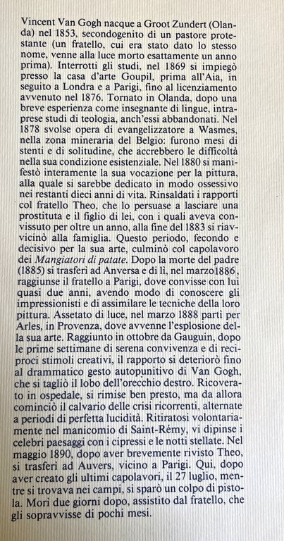 VINCENT VAN GOGH: LETTERE A THEO. A CURA DI MASSIMO …