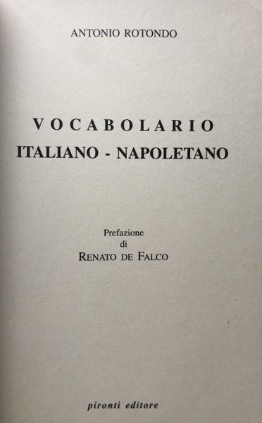 VOCABOLARIO ITALIANO-NAPOLETANO