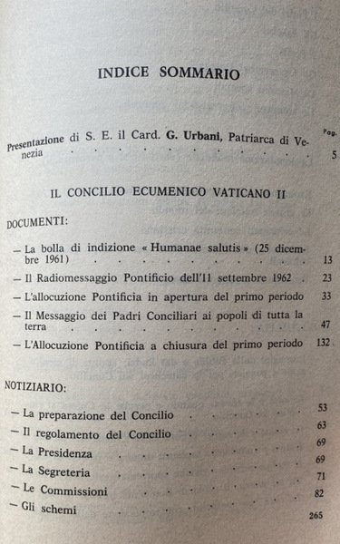 VOLUME 1: IL PRIMO PERIODO DEL CONCILIO VATICANO II; (DOCUMENTI, …