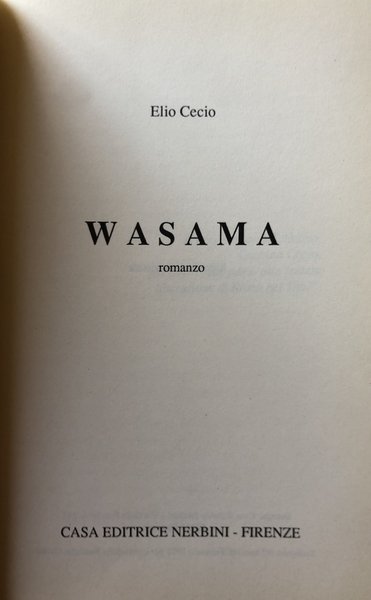 WASAMA. ROMANZO