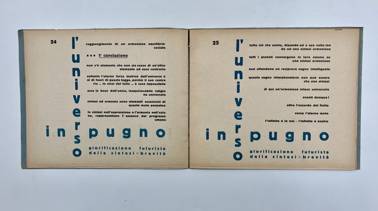 L’universo in pugno. Glorificazione futurista della sintesi-brevità. Con presentazione di …