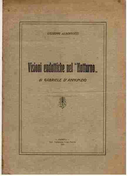 Visioni endottiche nel 'Notturno' di Gabriele D'Annunzio