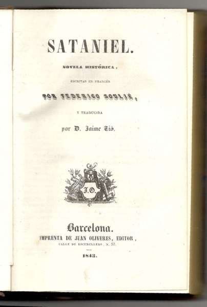 Sataniel. Novela histórica. Traducida por D. Jaime Tiú