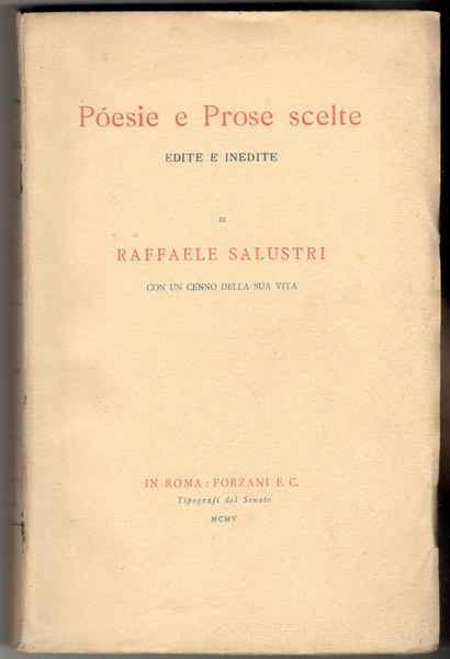 Poesie e Prose scelte edite e inedite