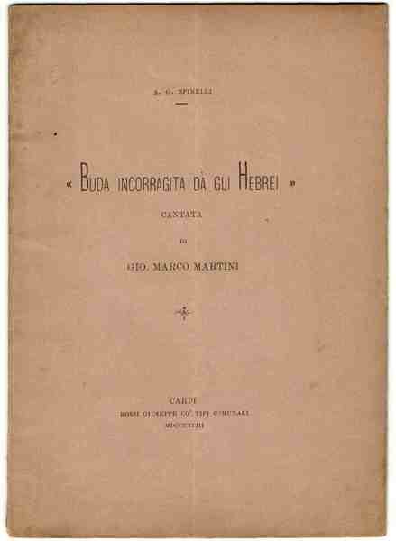 'Buda incorragita da gli Hebrei' cantata da Gio. Marco Martini