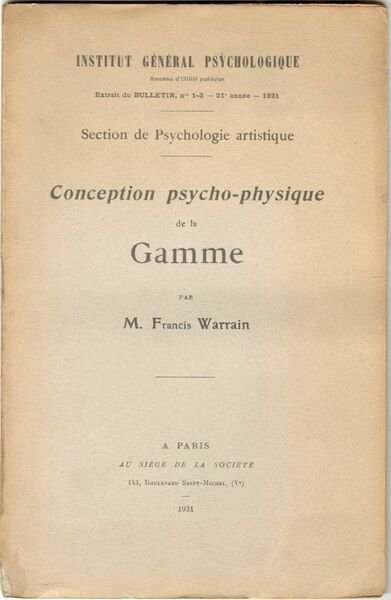 Conception psycho-physique de la Gamme