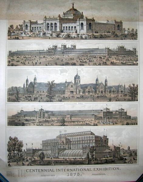 Philadelphia. Original print of the Centennial International Exhibition of Philadelphia …