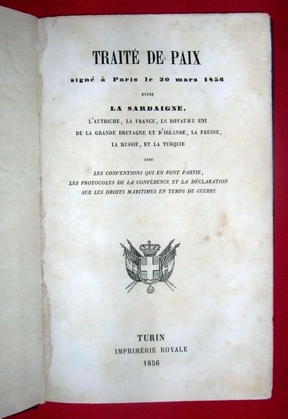 Traité de Paix signé a Paris le 30 mars 1856 …
