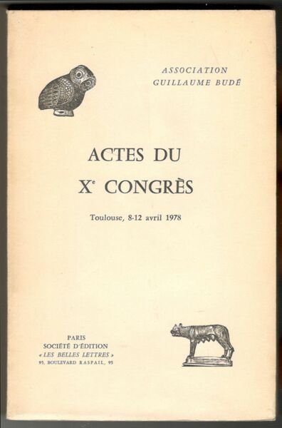 Actes du Xe congrès. Toulouse, 8-12 Avril 1978 | Immagine principale