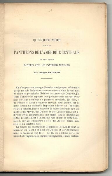 Quelques mots sur les panthéons de l'Amérique Centrale et sur …