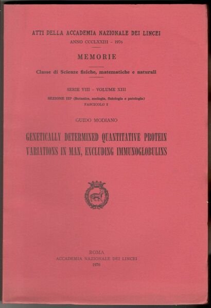 Genetically determined quantitative protein variations in man, excluding immunoglobulins