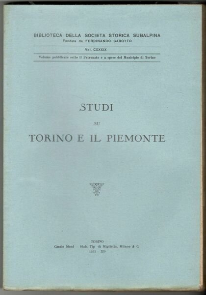 Studi su Torino e il Piemonte