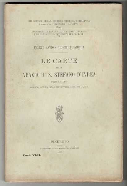 Le carte della abazia di S. Stefano d'Ivrea fino al …