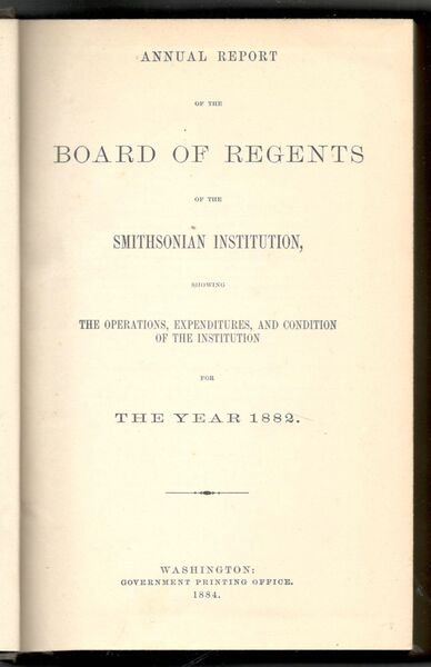 Annual report of the board of regents of the Smithsonian …