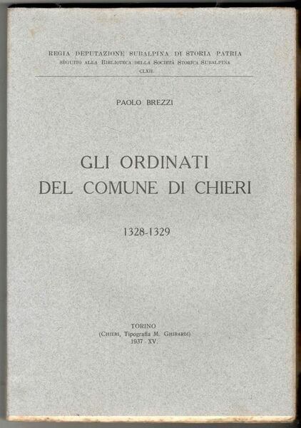 Gli ordinati del comune di Chieri 1328-1329