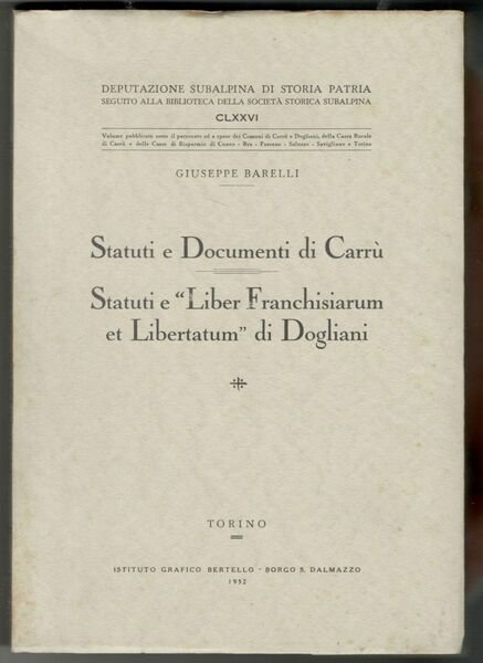 Statuti e documenti di Carrù - Statuti e 'Liber franchisiarum …