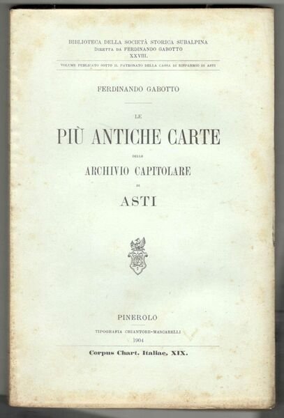 Le più antiche carte dello archivio capitolare di Asti | Immagine principale