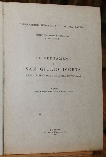 Le pergamene di San Giulio d'Orta della biblioteca comunale di …