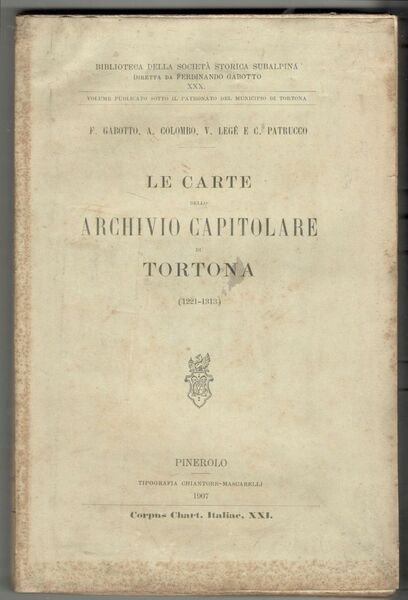 Le carte dello Archivio Capitolare di Tortona (1221-1313)