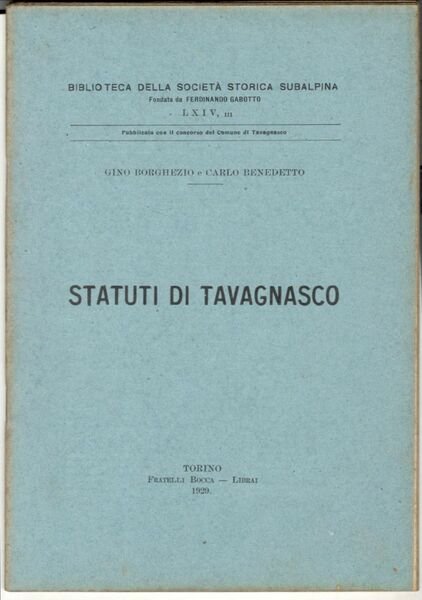 Statuti di Tavagnasco