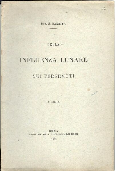 Della influenza lunare sui terremoti