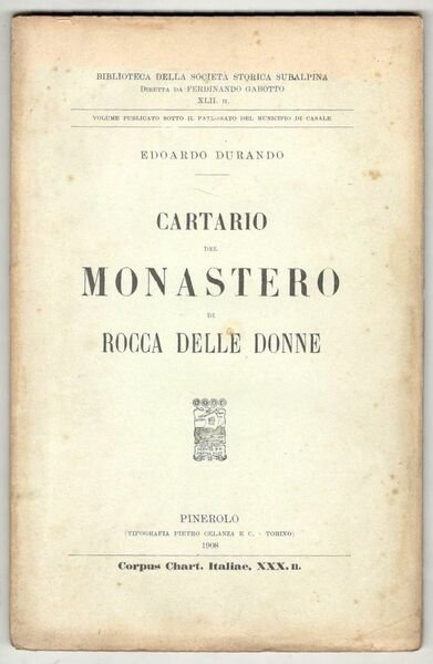 Cartario del monastero di Rocca delle Donne