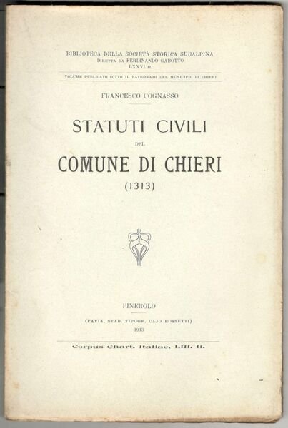 Statuti civili del comune di Chieri (1313)