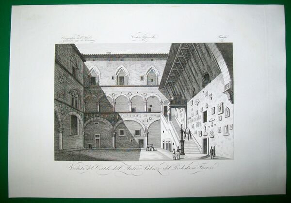 VEDUTA DEL CORTILE DELL'ANTICO PALAZZO DEL PODESTA' IN FIRENZE.