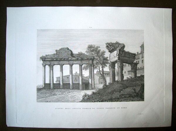 VEDUTA DEL TEMPIO DI GIOVE TONANTE IN ROMA.