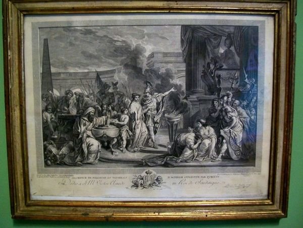 Sacrifice de Polixene au tombeau d’Achille conduite par Pyrhus. Dedié …