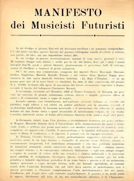 Manifesto dei Musicisti Futuristi