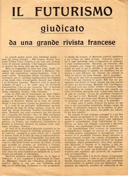 Il Futurismo giudicato da una grande rivista francese