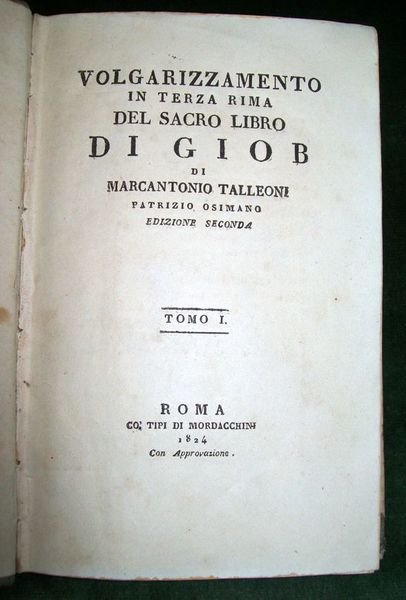 Volgarizzamento in terza rima del sacro libro di Giob di …