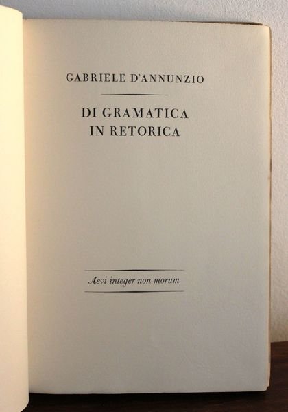Di grammatica in retorica - Primo vere