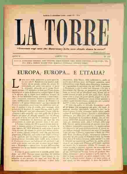 La Torre. Rivista mensile. Anno X. 1979. 6 fascicoli