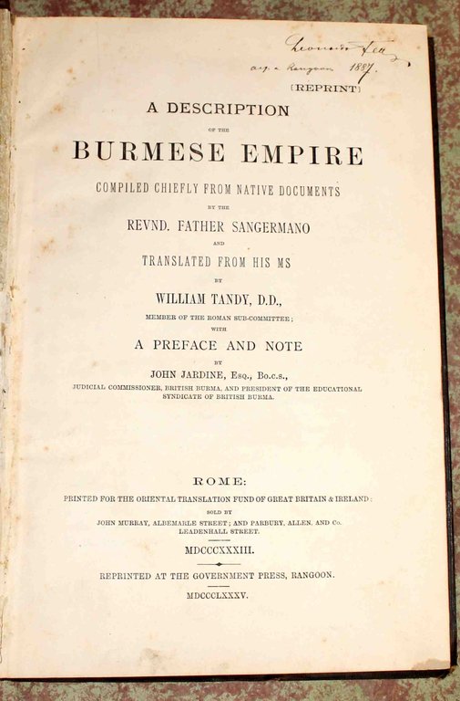 A description of the Burmese Empire, compiled chiefly from native …