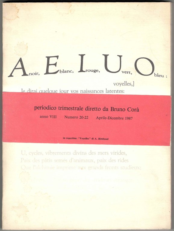 AEIUO. Rivista trimestrale diretta da Bruno Corà. Anno VIII. Numero …