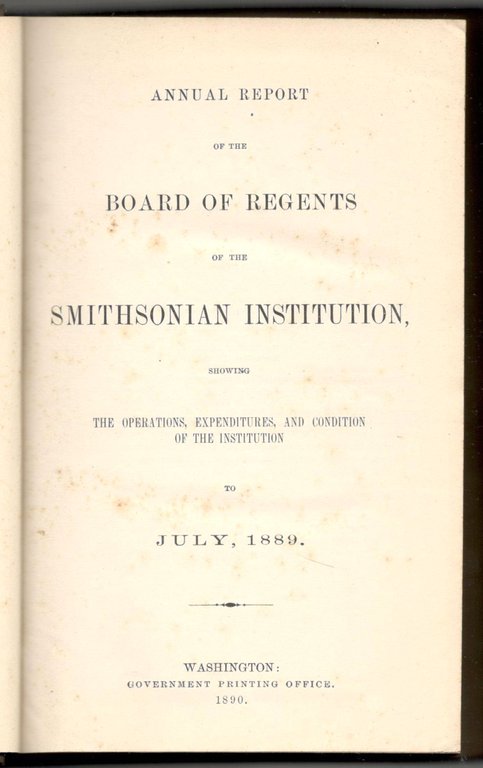 Annual report of the board of regents of the Smithsonian …