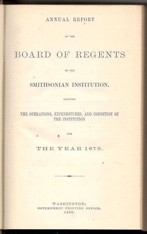 Annual report of the board of regents of the Smithsonian …