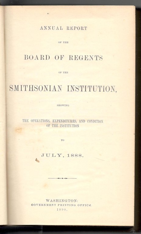 Annual report of the board of regents of the Smithsonian …