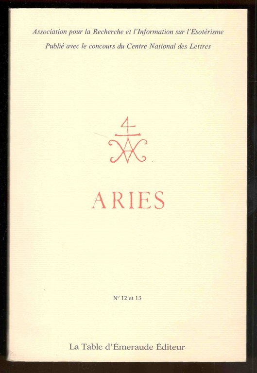 Aries. Association pour la recherche et l'information sur l'ésotérisme. N. …