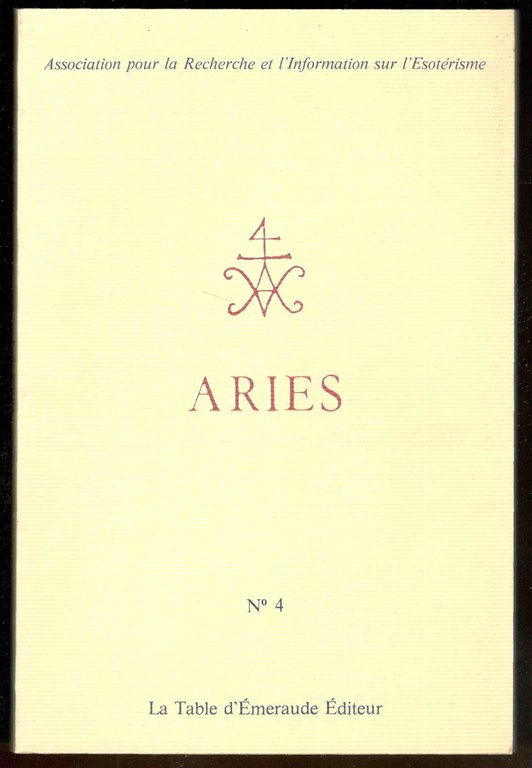 Aries. Association pour la recherche et l'information sur l'ésotérisme. N. …